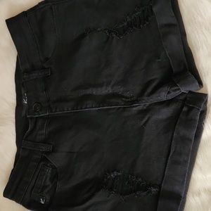 Kancan Black denim jean distressed shorts size 28 inch waist
